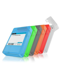 Icy Box (IB-AC602B-6) 3.5“ Hard Drive Anti-Shock Protective Boxes - Pack of 6 (Various Colours)  Fall/Dust/Splash Protection  Stackable