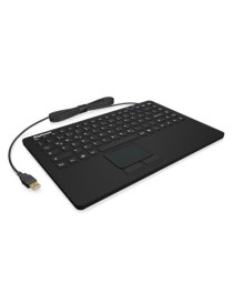 Icy Box Keysonic (KSK-5230IN) Industrial Mini USB Keyboard w/ Touchpad  IP68 Waterproof & Dustproof  Black