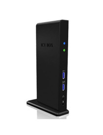 Icy Box (IB-DK2241AC) USB-A 11-in-1 Docking Station - 6x USB-A  DVI  HDMI  RJ45  3.5mm Jack  1x USB-A Charging