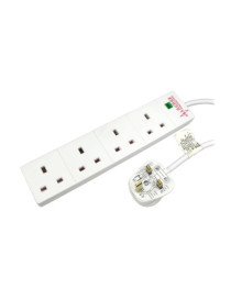 Spire Mains Power Multi Socket Extension Lead  4-Way  2M Cable  Surge Protected