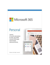 Microsoft Office 365 Personal  1 User  Up to 5 Devices  1 Year Subscription  32 & 64 bit  Medialess