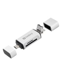 Sandberg (136-28) External Card Reader - USB-A  USB-C and Micro USB - 5 Year Warranty
