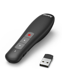 Hama X-Pointer Wireless Laser Presenter  2.4GHz  USB Receiver  12m Range  Volume Control  Scroll through Office Applications