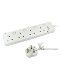 Spire Mains Power Multi Socket Extension Lead  4-Way  3M Cable  Surge Protected  Individually Switched