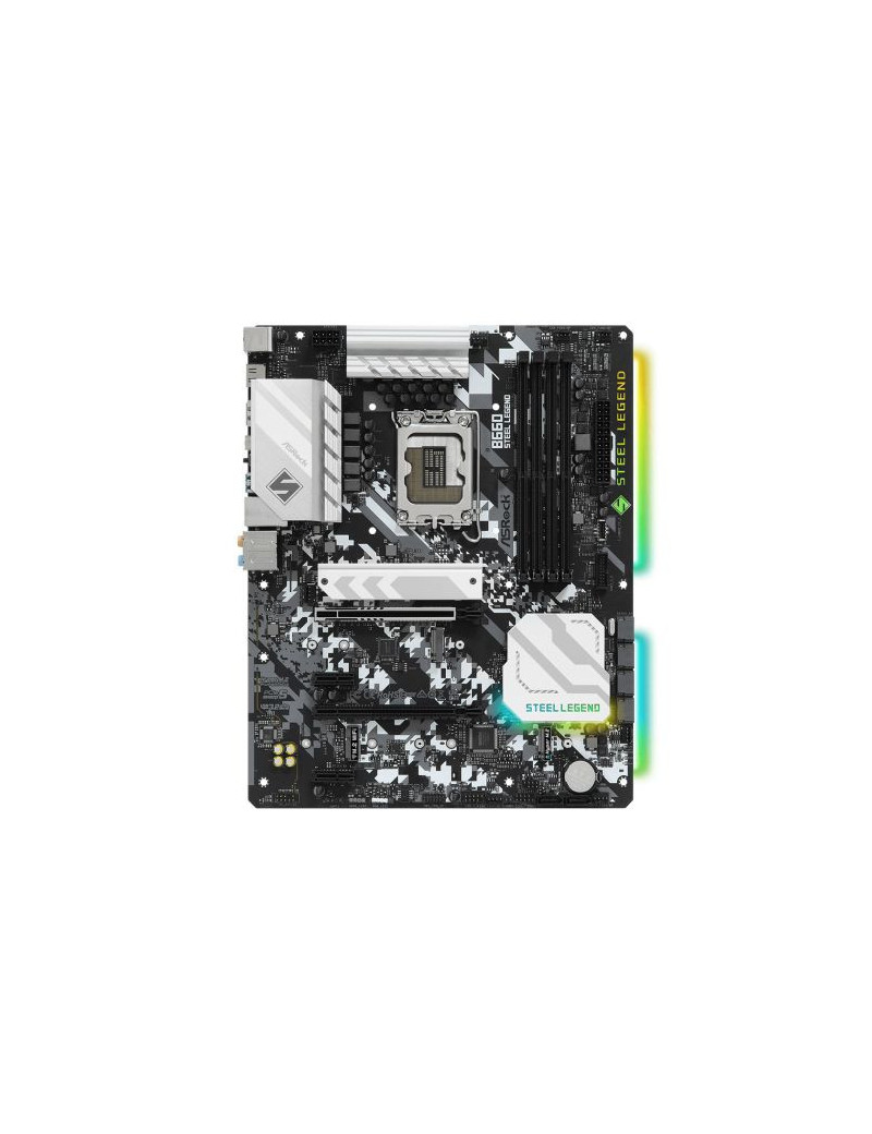 Asrock B660 STEEL LEGEND  Intel B660  1700  ATX  4 DDR4  HDMI  DP  PCIe5  2.5G LAN  RGB  2x M.2