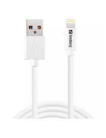 Sandberg Apple Approved Lightning Cable  2 Metre  White  5 Year Warranty