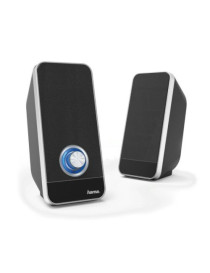 Hama Sonic LS-206 2.0 Speaker System  3.5 mm Jack  USB-A for Power  Backlit Volume Control