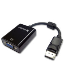 Sandberg DisplayPort Male to VGA Female Converter Cable  20cm  Black  5 Year Warranty