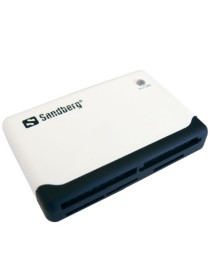 Sandberg (133-46) External Multi Card Reader  USB Powered  Black & White  5 Year Warranty