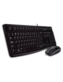 Logitech MK120 Wired Keyboard and Mouse Desktop Kit  USB  Low Profile
