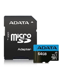 ADATA 64GB Premier Micro SDXC Card with SD Adapter  UHS-I Class 10 with A1 App Performance