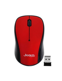 Jedel W920 Wireless Optical Mouse  1000 DPI  Nano USB  3 Buttons  Deep Red & Black