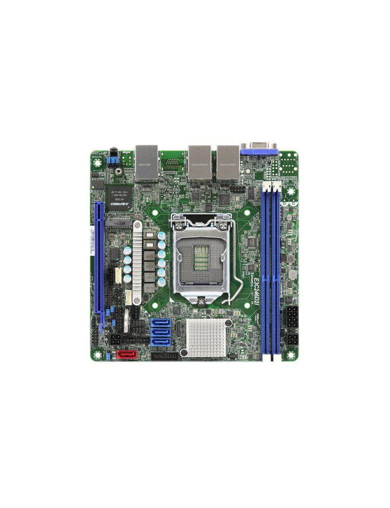 Asrock Rack E3C246D2I Server Board  Intel C246  1151  Mini ITX  DDR4  VGA  Dual GB LAN  IPMI LAN  M.2
