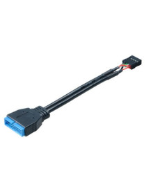 Akasa USB 3.0 to USB 2.0 Adapter Cable  USB 3.0 19-pin male to USB 2.0 internal 9-pin  10cm