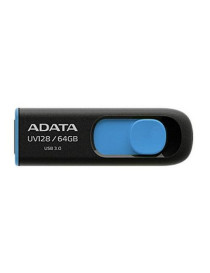 ADATA 64GB UV128 USB 3.0 Memory Pen  Retractable  Capless  Black & Blue