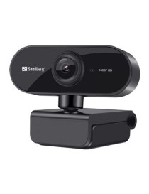 Sandberg USB Flex FHD 2MP Webcam with Mic  1080p  30fps  Glass Lens  Auto Adjusting  360° Rotatable  Clip-on/Desk Mount  5 Year Warranty