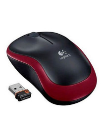 Logitech M185 Wireless Notebook Mouse  USB Nano Receiver  Black/Red