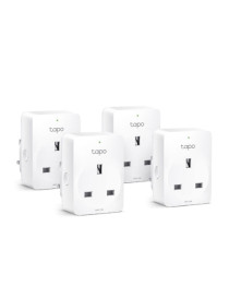 TP-LINK (TAPO P100 4-Pack) Mini Smart Wi-Fi Socket  Remote Access  Scheduling  Away Mode  Voice Control